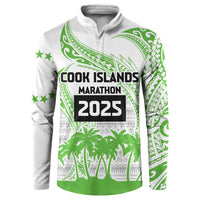 Cook Islands Marathon 2025-Pursuit in Paradise Button Sweatshirt Green Color