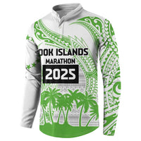 Cook Islands Marathon 2025-Pursuit in Paradise Button Sweatshirt Green Color