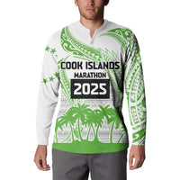 Cook Islands Marathon 2025-Pursuit in Paradise Button Sweatshirt Green Color