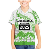 Cook Islands Marathon 2025-Pursuit in Paradise Family Matching Mermaid Dress and Hawaiian Shirt Green Color