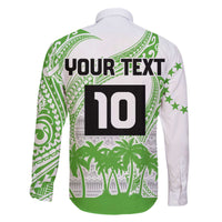 Cook Islands Marathon 2025-Pursuit in Paradise Family Matching Off The Shoulder Long Sleeve Dress and Hawaiian Shirt Green Color