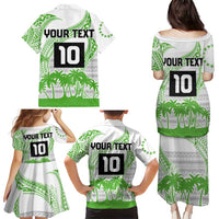 Cook Islands Marathon 2025-Pursuit in Paradise Family Matching Puletasi and Hawaiian Shirt Green Color