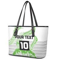 Cook Islands Marathon 2025-Pursuit in Paradise Leather Tote Bag Green Color