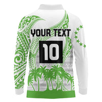 Cook Islands Marathon 2025-Pursuit in Paradise Long Sleeve Polo Shirt Green Color