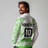 Cook Islands Marathon 2025-Pursuit in Paradise Long Sleeve Polo Shirt Green Color