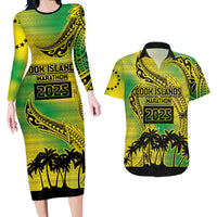 Cook Islands Marathon 2025-Pursuit in Paradise Couples Matching Long Sleeve Bodycon Dress and Hawaiian Shirt Special Edition