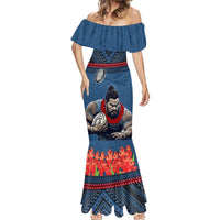 Custom Toa Samoa Rugby Mermaid Dress Samoan Warrior Ula Fala Tribal Pattern LT03 - Polynesian Pride