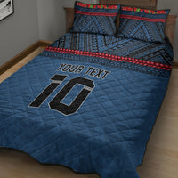 Custom Toa Samoa Rugby Quilt Bed Set Samoan Warrior Ula Fala Tribal Pattern