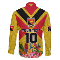 Custom Papua New Guinea Rugby Family Matching Summer Maxi Dress and Hawaiian Shirt Bird of Paradise and Hibiscus Polynesian Pattern Yellow Color LT03 - Polynesian Pride
