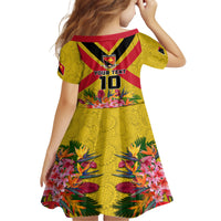Custom Papua New Guinea Rugby Family Matching Tank Maxi Dress and Hawaiian Shirt Bird of Paradise and Hibiscus Polynesian Pattern Yellow Color LT03 - Polynesian Pride