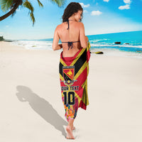 Custom Papua New Guinea Rugby Sarong Bird of Paradise and Hibiscus Polynesian Pattern Yellow Color LT03 - Polynesian Pride
