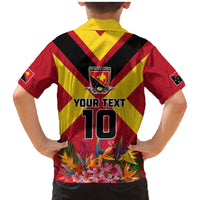 Custom Papua New Guinea Rugby Family Matching Mermaid Dress and Hawaiian Shirt Bird of Paradise and Hibiscus Polynesian Pattern Red Color LT03 - Polynesian Pride