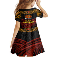Papua New Guinea Bird-of-Paradise Family Matching Short Sleeve Bodycon Dress and Hawaiian Shirt Coat of Arms and Tribal Patterns LT03 - Polynesian Pride