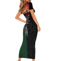 New Zealand and Australia ANZAC Day Family Matching Short Sleeve Bodycon Dress and Hawaiian Shirt Lest We Forget Indigenous and Maori Pattern