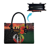 New Zealand and Australia ANZAC Day Leather Bag Lest We Forget Indigenous and Maori Pattern
