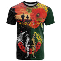 New Zealand and Australia ANZAC Day T Shirt Lest We Forget Indigenous and Maori Pattern