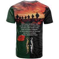 New Zealand and Australia ANZAC Day T Shirt Lest We Forget Indigenous and Maori Pattern