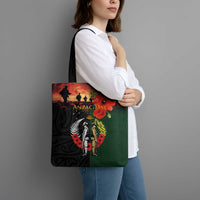 New Zealand and Australia ANZAC Day Tote Bag Lest We Forget Indigenous and Maori Pattern