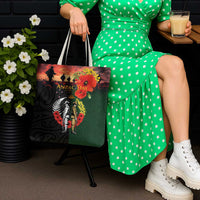 New Zealand and Australia ANZAC Day Tote Bag Lest We Forget Indigenous and Maori Pattern