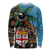Fiji and Australia Long Sleeve Shirt Fijian and Aboriginal mix Culture