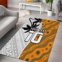 Custom Fiji and Australia Rugby Area Rug Tapa Mix Aboriginal Pattern Half Style LT03 - Polynesian Pride