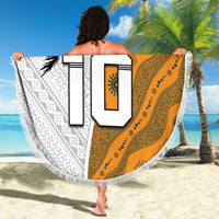 Custom Fiji and Australia Rugby Beach Blanket Tapa Mix Aboriginal Pattern Half Style LT03 - Polynesian Pride
