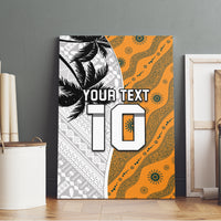 Custom Fiji and Australia Rugby Canvas Wall Art Tapa Mix Aboriginal Pattern Half Style