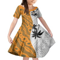 Custom Fiji and Australia Rugby Family Matching Off The Shoulder Long Sleeve Dress and Hawaiian Shirt Tapa Mix Aboriginal Pattern Half Style