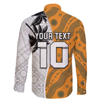 Custom Fiji and Australia Rugby Family Matching Puletasi and Hawaiian Shirt Tapa Mix Aboriginal Pattern Half Style