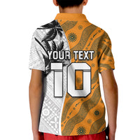 Custom Fiji and Australia Rugby Kid Polo Shirt Tapa Mix Aboriginal Pattern Half Style