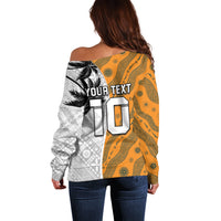 Custom Fiji and Australia Rugby Off Shoulder Sweater Tapa Mix Aboriginal Pattern Half Style