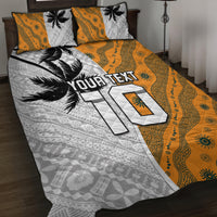 Custom Fiji and Australia Rugby Quilt Bed Set Tapa Mix Aboriginal Pattern Half Style LT03 White - Polynesian Pride