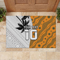 Custom Fiji and Australia Rugby Rubber Doormat Tapa Mix Aboriginal Pattern Half Style LT03 - Polynesian Pride