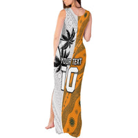 Custom Fiji and Australia Rugby Tank Maxi Dress Tapa Mix Aboriginal Pattern Half Style LT03 - Polynesian Pride