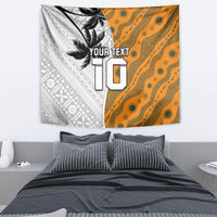Custom Fiji and Australia Rugby Tapestry Tapa Mix Aboriginal Pattern Half Style LT03 - Polynesian Pride
