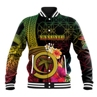 Vanuatu Independence Day Baseball Jacket Sand Drawing Melanesian Vibes