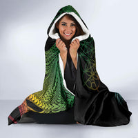 Vanuatu Independence Day Hooded Blanket Sand Drawing Melanesian Vibes LT03 - Polynesian Pride