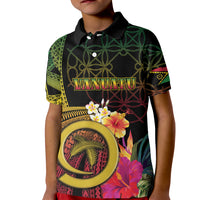Vanuatu Independence Day Kid Polo Shirt Sand Drawing Melanesian Vibes