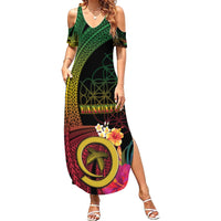 Vanuatu Independence Day Summer Maxi Dress Sand Drawing Melanesian Vibes