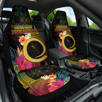 Vanuatu Selebretem 44th Indipendens Dei Car Seat Cover Sand Drawing Melanesian Vibes