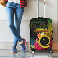 Vanuatu Selebretem 44th Indipendens Dei Luggage Cover Sand Drawing Melanesian Vibes LT03 - Polynesian Pride