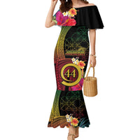 Vanuatu Selebretem 44th Indipendens Dei Mermaid Dress Sand Drawing Melanesian Vibes LT03 Women Black - Polynesian Pride
