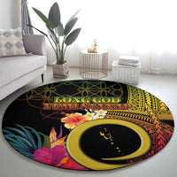 Vanuatu Selebretem 44th Indipendens Dei Round Carpet Sand Drawing Melanesian Vibes LT03 - Polynesian Pride