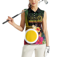 Vanuatu Shefa Day Women Sleeveless Polo Shirt Sand Drawing Melanesian