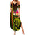 Hawaiian Reggae Music Summer Maxi Dress Jamaica Singer Tribal Polynesian and Hibiscus