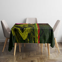 Hawaiian Reggae Music Tablecloth Jamaica Singer Tribal Polynesian and Hibiscus