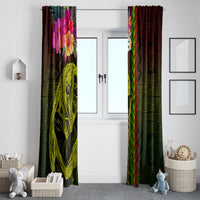 Hawaiian Reggae Music Window Curtain Jamaica Singer Tribal Polynesian and Hibiscus LT03 - Polynesian Pride