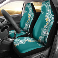 Aloha Polynesian Plumeria Flower Car Seat Cover Teal Color