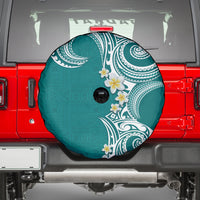 Aloha Polynesian Plumeria Flower Spare Tire Cover Teal Color