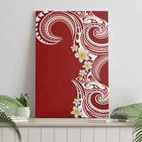 Aloha Polynesian Plumeria Flower Canvas Wall Art Red Color